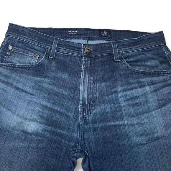 AG Adriano Goldschmied The Tellis Modern Slim Men’s Jeans Size W34 L32 Dark Blue - Picture 2 of 7